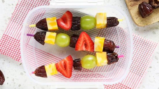 medjool date fruit and cheese stacker