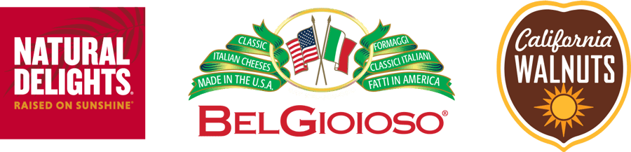 Natural Delights, BelGioioso, and California Walnuts logos